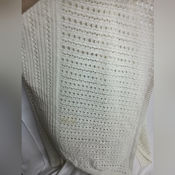 2/$30 WHITE HOUSE BLACK MARKET Boho Elegant Cream Knit Women's Sweater (#1,548) - Picture 9 of 10